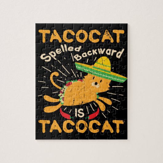 Tacocat Graphic Cinco de Mayo Cat Taco Legpuzzel (Verticaal)