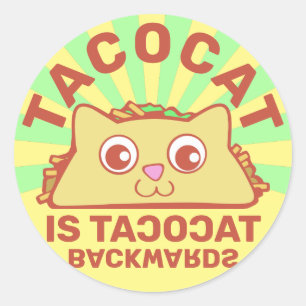 Tacocat Retro Carnival Ronde Sticker