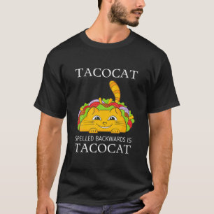 Tacocat Spelde Backward is Tacocat Funny Cat Taco T-shirt