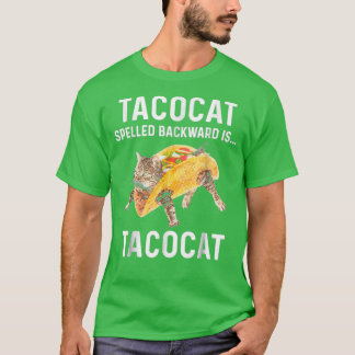 Tacocat Spelde Backward is tacocat Love Cat en T T-shirt