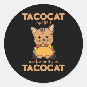 Tacocat Spelde Backwards is tacoat - Love Ronde Sticker