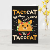 Tacocat Spelling Backwards Cinco de Mayo Cat Taco Kaart (Gele Bloem)