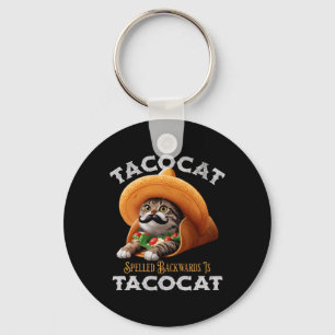 Tacocat spelt naar achteren is Tacocat Mexicaanse Sleutelhanger
