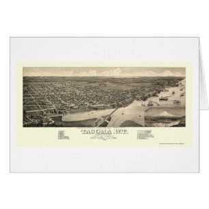 Tacoma, carte panoramique de WA - 1884