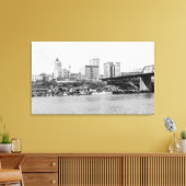 Tacoma, WA - Skyline Uitzicht van het centrum Canvas Afdruk (Insitu (Woonkamer))
