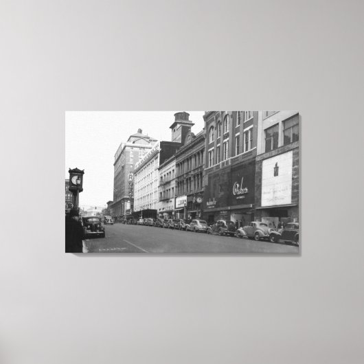 Tacoma, WA Uitzicht Broadway zien North Canvas Afdruk (Voorkant)