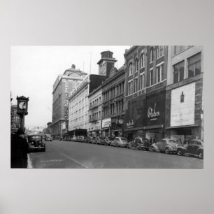 Tacoma, WA Uitzicht Broadway zien North Poster