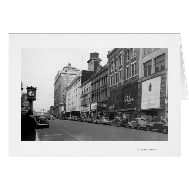 Tacoma, WA Vue de Broadway regardant vers le nord (Devant horizontal)