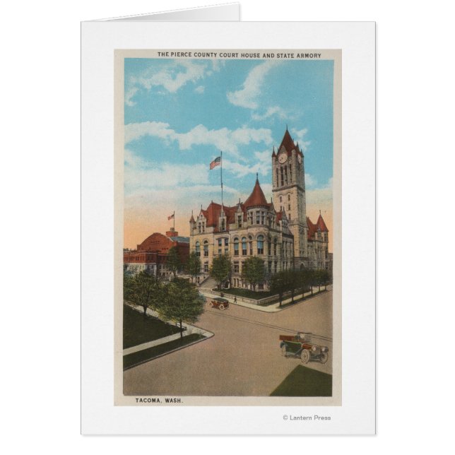 Tacoma, WA - Vue du tribunal du comté de Pierce (Devant)