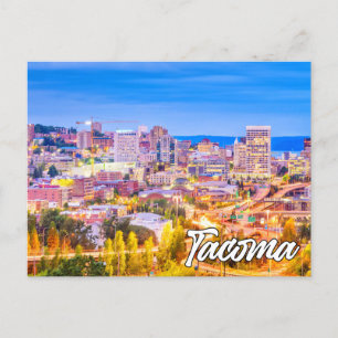 Tacoma, Washington, bij zonsondergang Briefkaart