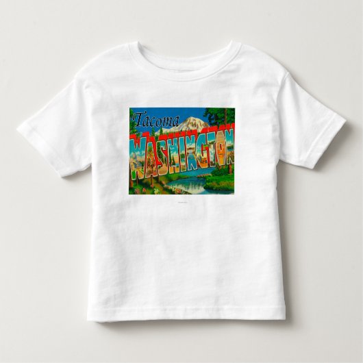 Tacoma, Washington - Grote Letter-scènes Kinder Shirts (Voorkant)