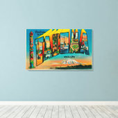 Tacoma, Washington - Grote lettertjes Canvas Afdruk (Insitu (Houten vloer))