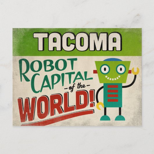 Tacoma Washington Robot - Funny  Briefkaart (Voorkant)