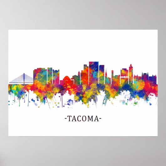 Tacoma Washington Skyline Poster (Voorkant)