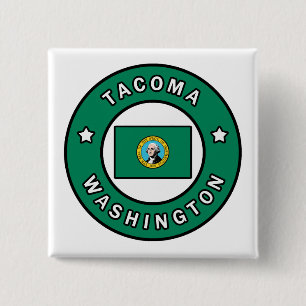 Tacoma Washington Vierkante Button 5,1 Cm