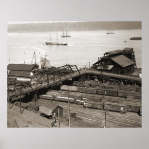 Tacoma Waterfront van Stadium Way 1899 Poster