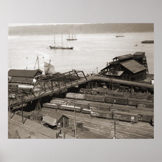 Tacoma Waterfront van Stadium Way 1899 Poster (Voorkant)