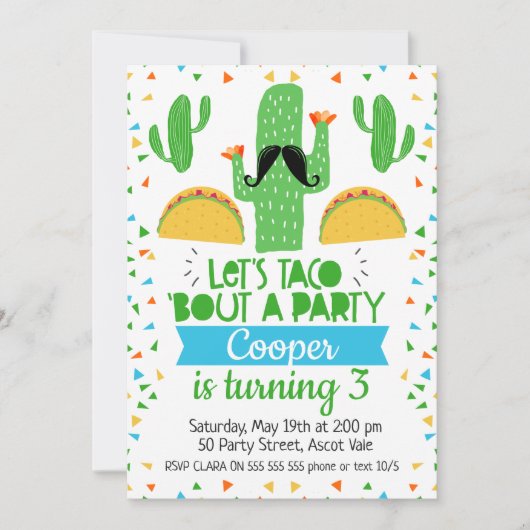 Taco's about A Party Birthday Invitation (Devant)
