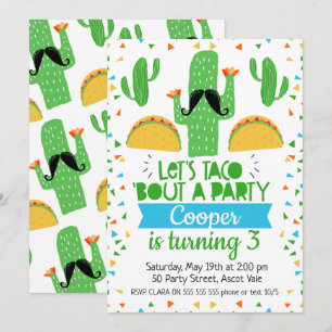 Taco's about A Party Birthday Invitation