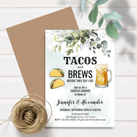 Tacos & Brews Couples Douche Invitation