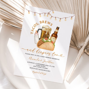 Tacos Brouwen en Luiers Baby shower String Lights Kaart
