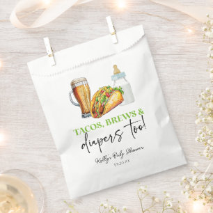 Tacos brouwt en luiers ook! Baby Shower Bedankzakje