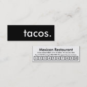 tacos. carte perforée de fidélité (Devant / Derrière)