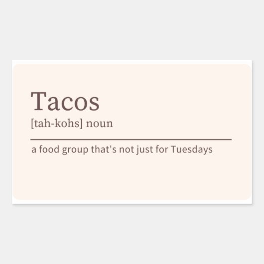 Tacos-definitie-sticker Rechthoekige Sticker (Voorkant)
