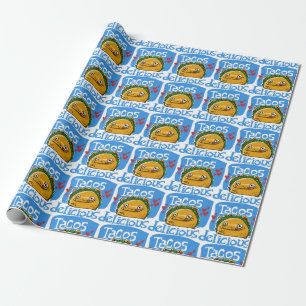 tacos delicious cartoon style grappige illustratie cadeaupapier