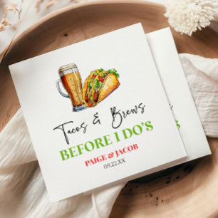 Taco's en biertjes voor mijn trouwen! Oefendiner Servet