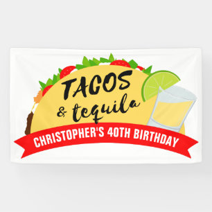 Taco's en de Partij van de Verjaardag Tequila Spandoek