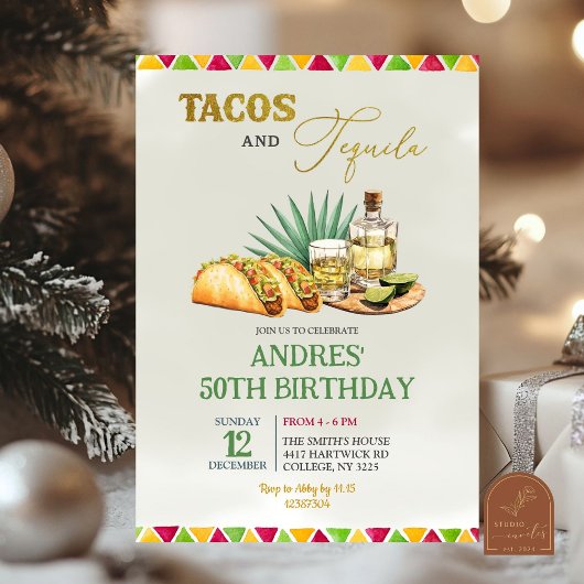 Tacos en Tequila 50e Mexicaanse verjaardag Kaart