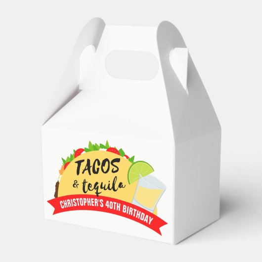 Tacos en Tequila Birthday Party Bedankdoosjes (Voorkant Zijde)