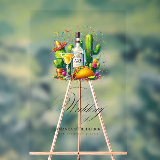 Tacos en Tequila Fiesta Huwelijk Welkom Acryl Bord (Neutraal)