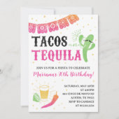 Tacos en Tequila verjaardagsfeestuitnodiging Kaart (Voorkant)