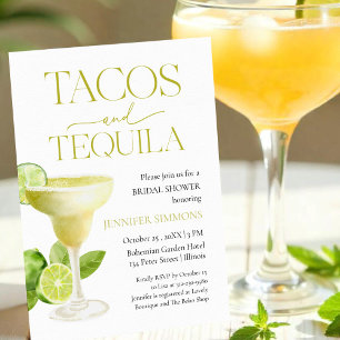 Taco's en Tequila Waterverf Citroen Bruidsdiner Kaart