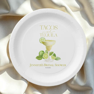 Taco's en tequila Waterverf Vrijgezellenfeest Papieren Bordje