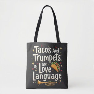 Taco's en trompetten zijn mijn liefdestaal Mexico Draagtas