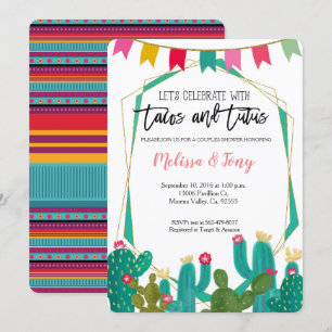 Tacos en Tutus Couples Shower Invitation Kaart