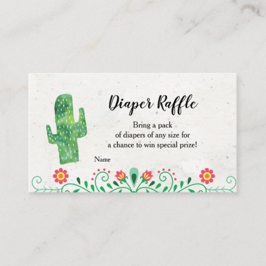 Tacos en Tutus Luier Raffle Behuizing Kaart (Voorkant)