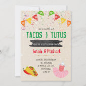 Tacos en tutuspartijuitnodiging kaart (Voorkant)