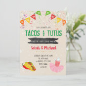 Tacos en tutuspartijuitnodiging kaart (Staand voorkant)