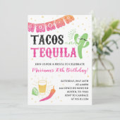 Tacos et Tequila Anniversaire de fête Invitation (Debout devant)