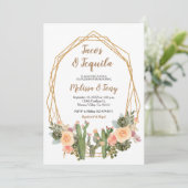 Tacos et Tequila Cactus Couples Douche Invitation (Debout devant)