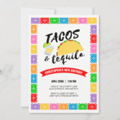 Tacos et Tequila Invitation de fête d'anniversaire (Devant)