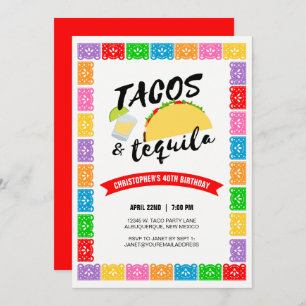 Tacos et Tequila Invitation de fête d'anniversaire