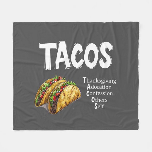 TACOS Gebed Fleece Deken (Voorkant (Horizontaal))