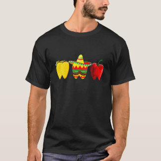 Tacos Jalapeno Sombrero Tooth Dental Hygienist Cin T-shirt