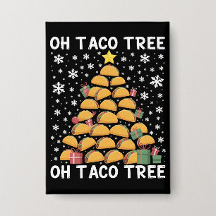 Tacos Kerstboom Grappig Kerstmis Foodie Mexicaans  Button