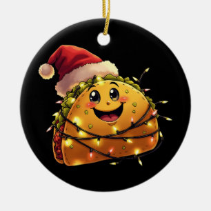 Taco's Kerstmis Grappige Kerstman Taco Mexicaans E Keramisch Ornament